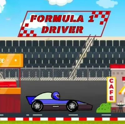 Formula 1 Driver in a racing game.